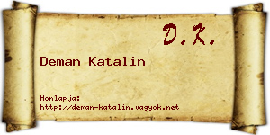 Deman Katalin névjegykártya